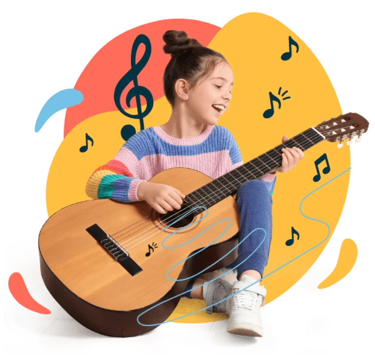 dziewczynka gra na gitarze